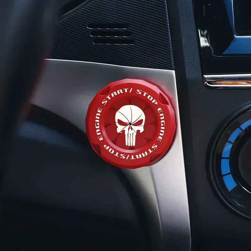 Cubierta protectora para botón de arranque del coche | Decoración interior OneKey | Anillo y pegatina para interruptor de encendido motocicleta