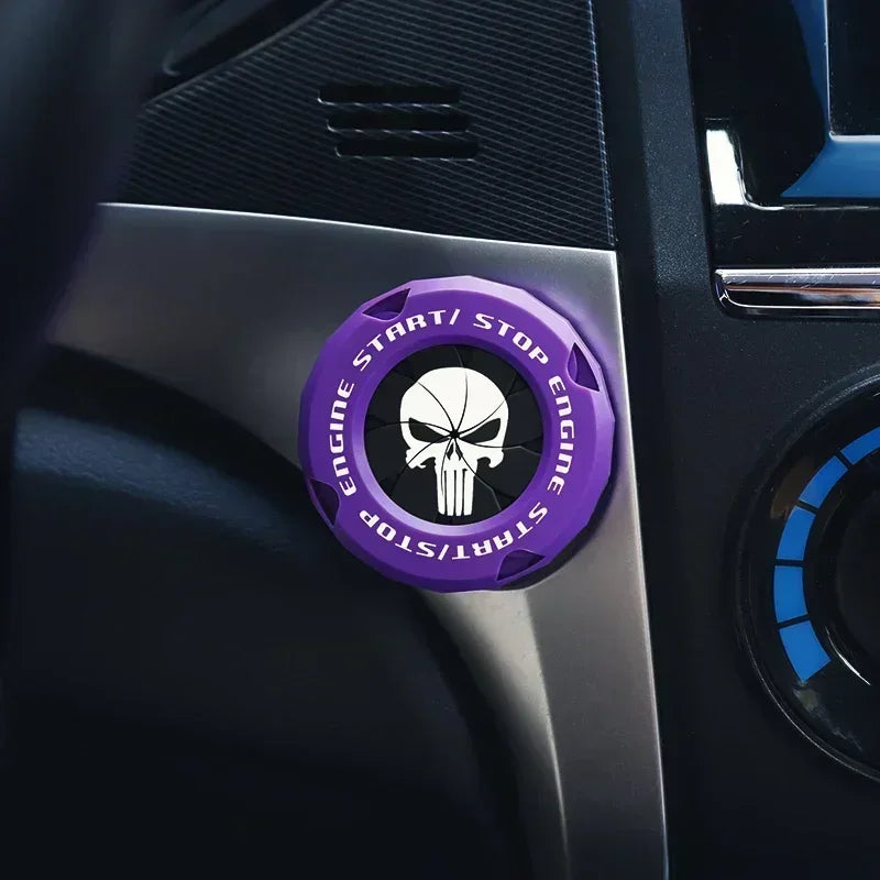 Cubierta protectora para botón de arranque del coche | Decoración interior OneKey | Anillo y pegatina para interruptor de encendido motocicleta