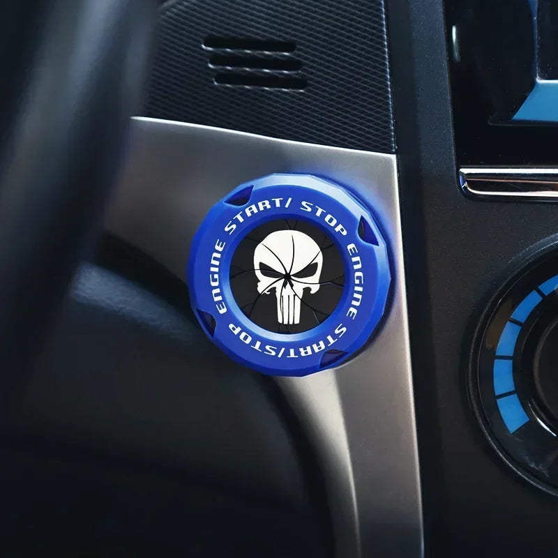 Cubierta protectora para botón de arranque del coche | Decoración interior OneKey | Anillo y pegatina para interruptor de encendido motocicleta