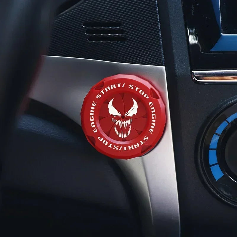 Cubierta protectora para botón de arranque del coche | Decoración interior OneKey | Anillo y pegatina para interruptor de encendido motocicleta