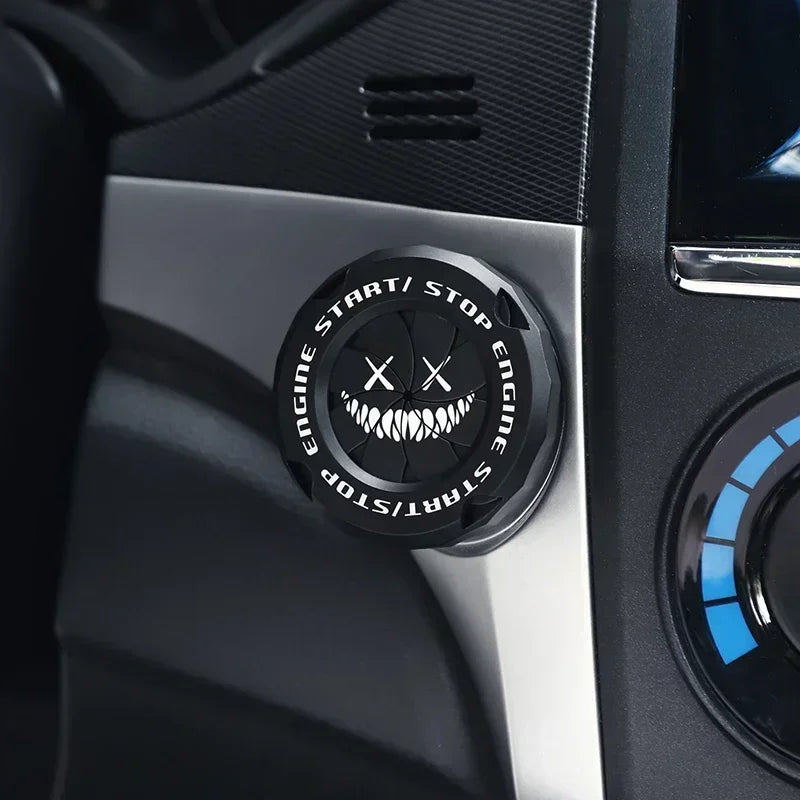 Cubierta protectora para botón de arranque del coche | Decoración interior OneKey | Anillo y pegatina para interruptor de encendido motocicleta