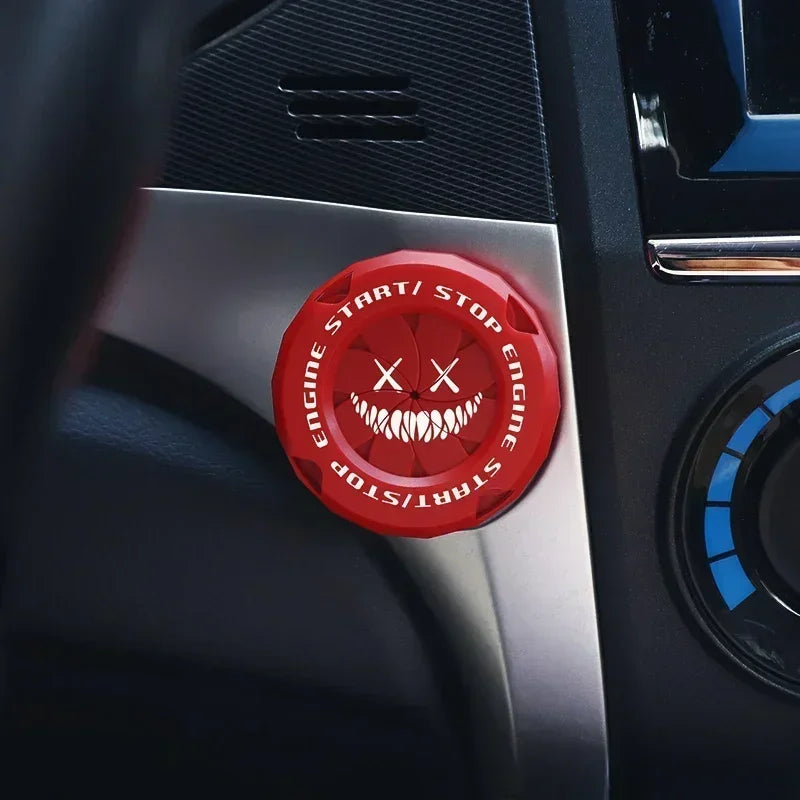 Cubierta protectora para botón de arranque del coche | Decoración interior OneKey | Anillo y pegatina para interruptor de encendido motocicleta