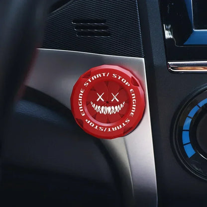 Cubierta protectora para botón de arranque del coche | Decoración interior OneKey | Anillo y pegatina para interruptor de encendido motocicleta