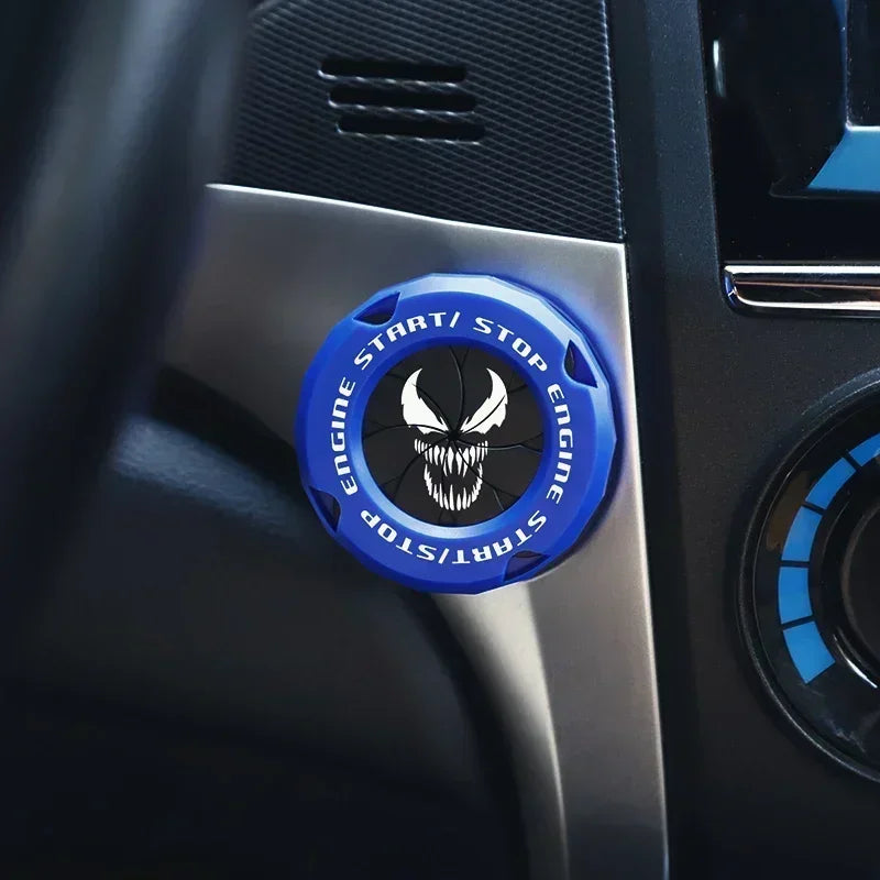 Cubierta protectora para botón de arranque del coche | Decoración interior OneKey | Anillo y pegatina para interruptor de encendido motocicleta