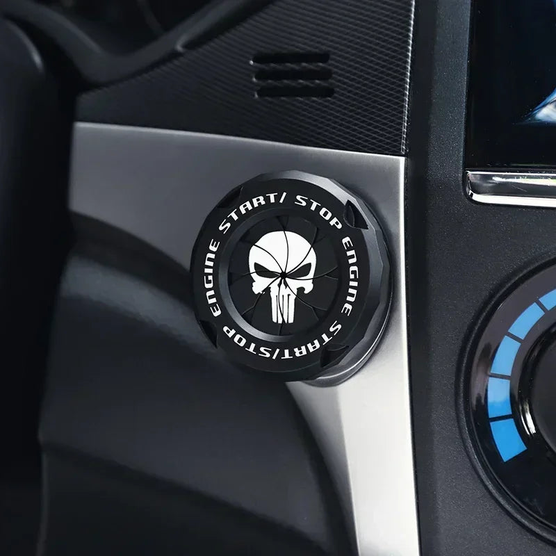 Cubierta protectora para botón de arranque del coche | Decoración interior OneKey | Anillo y pegatina para interruptor de encendido motocicleta